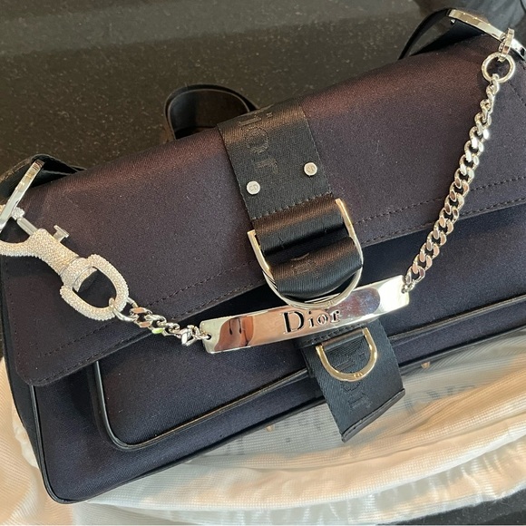 CHRISTIAN DIOR BY JOHN GALLIANO SS 2003 BLACK JERSEY HARDCORE BAG - Picture 4 of 11